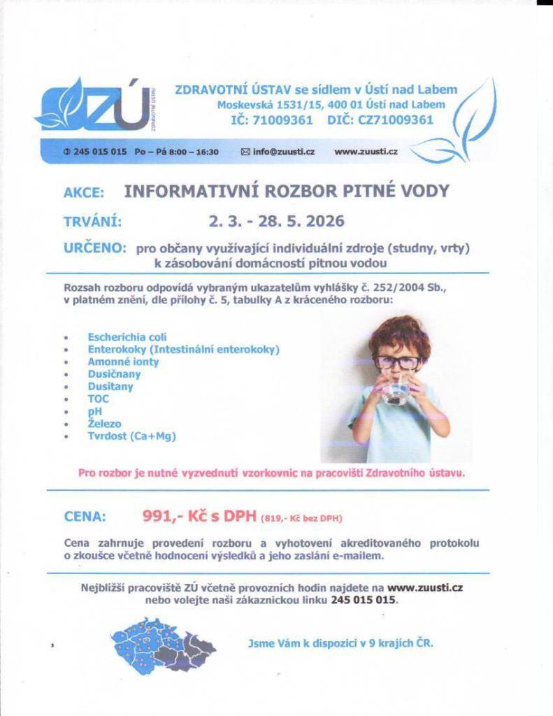 AKCE pitná voda 2026