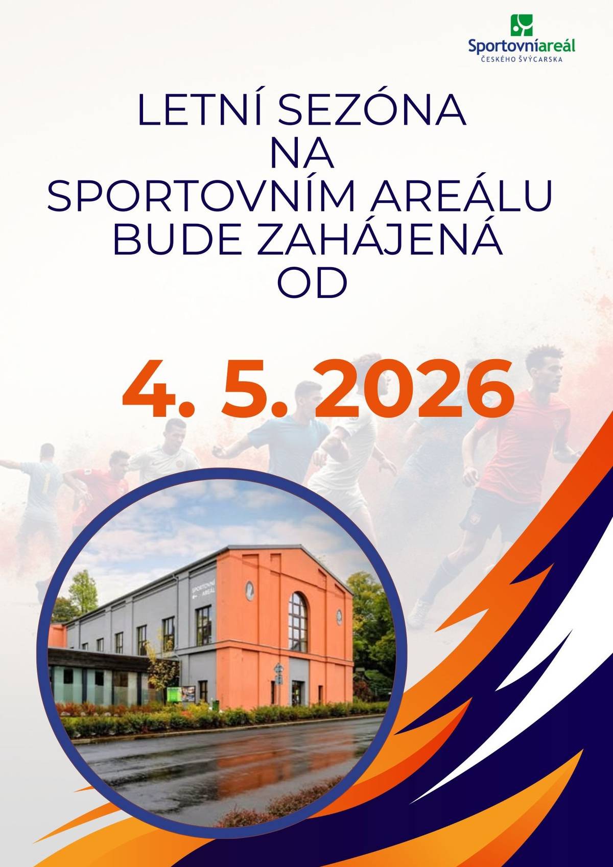 Sportovní areál otevírá své brány v letní sezóně od  4. 5. 2026, denně 9 - 21h a zve všechny sportovce i rekreační nadšence. Přijďte si zahrát, zatrénovat nebo si jen užít aktivní den venku. Těšíme se na vás při zahájení letní sezóny!