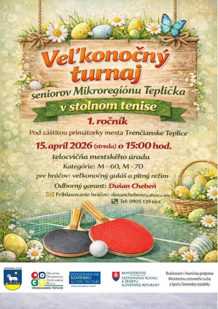 Veľkonočný turnaj seniorov Mikroregiónu Teplička v stolnom tenise.