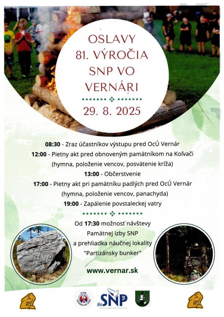 Oslavy 81. výročia SNP vo Vernári - 29.8.2025