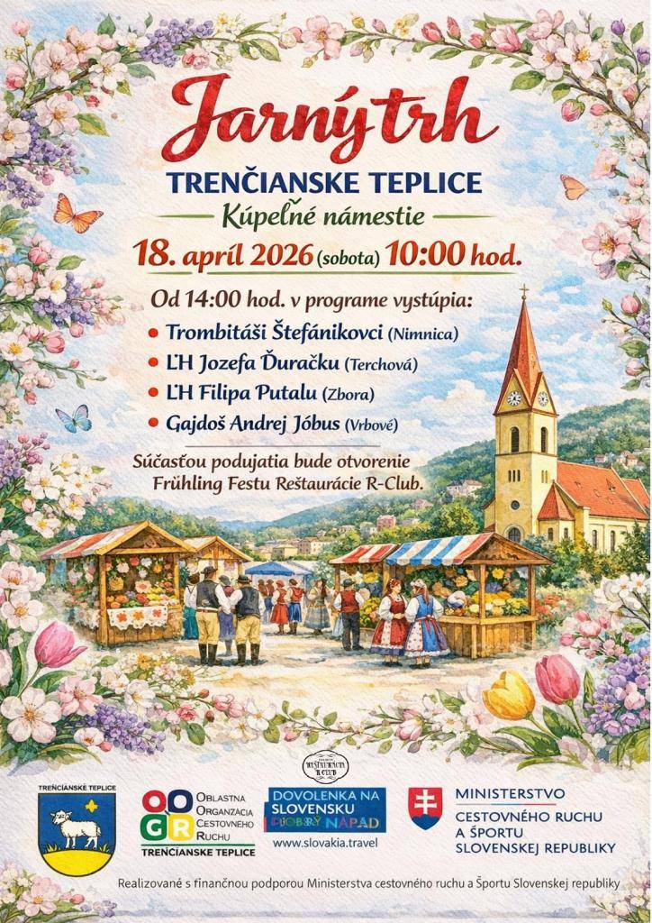 Jarný trh v Trenčianskych Tepliciach sa uskutoční v sobotu 18. apríla 2026 od 10.00 hod.