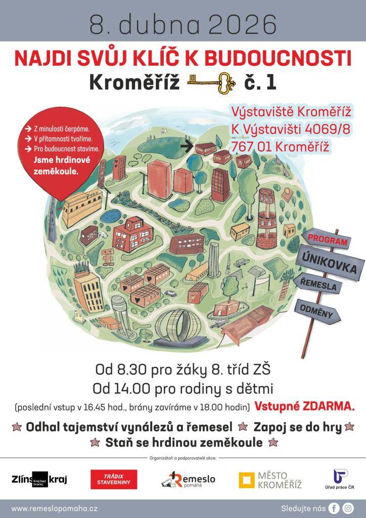 Najdi svůj klíč k budoucnosti je akce, která má za úkol představit žákům široké spektrum profesí a řemesel, propojit základní školy se středními školami, učilišti i reálným světem práce a pomoci tak mladým lidem při rozhodování o jejich dalším vzdělávacím a profesním směřování.