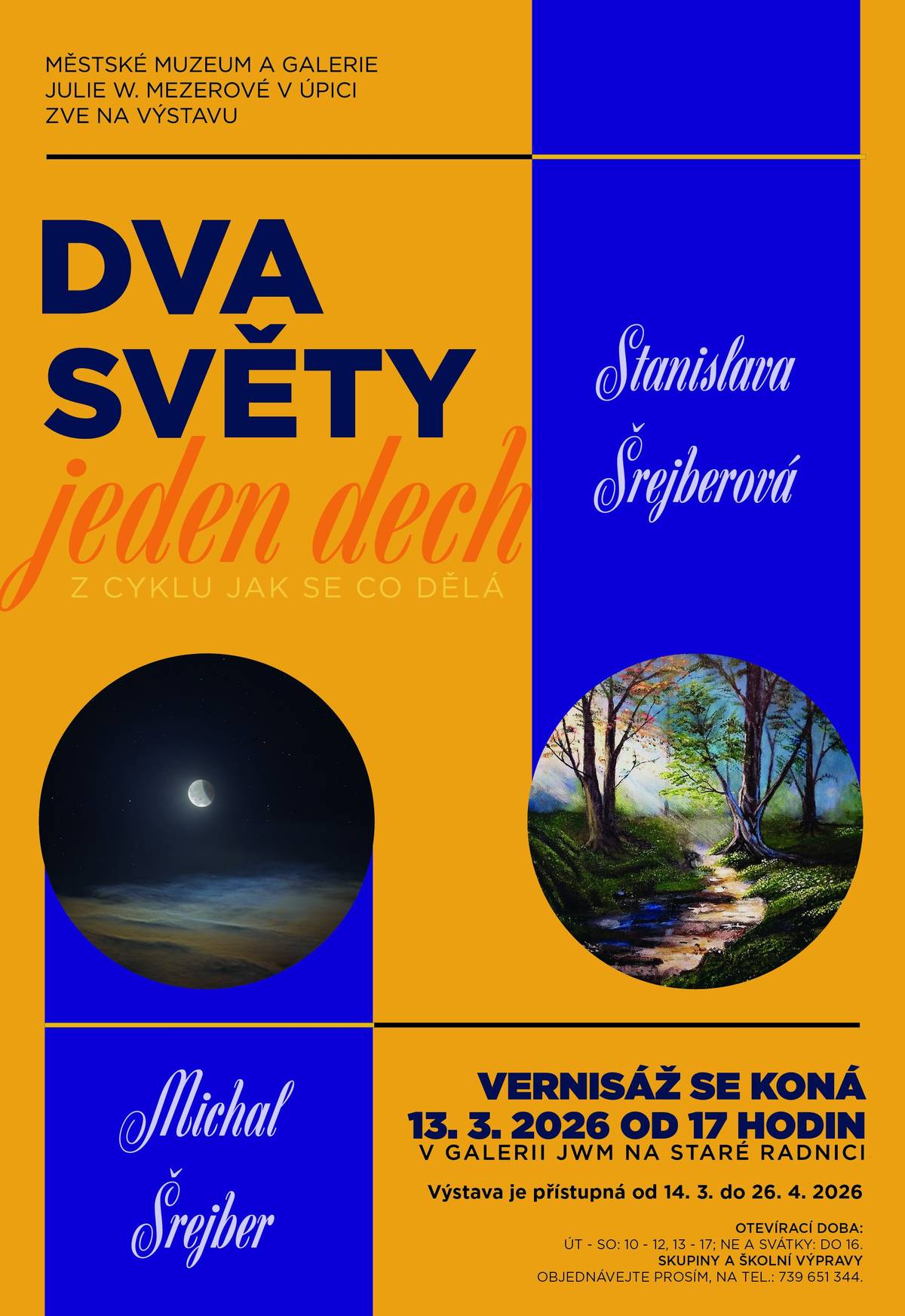 14. 3. 2026 V 17 HODIN Vás srdečně zveme na otevření výstavy do Muzea a gal. J. W. Mezerové. https://www.mmgu.cz/