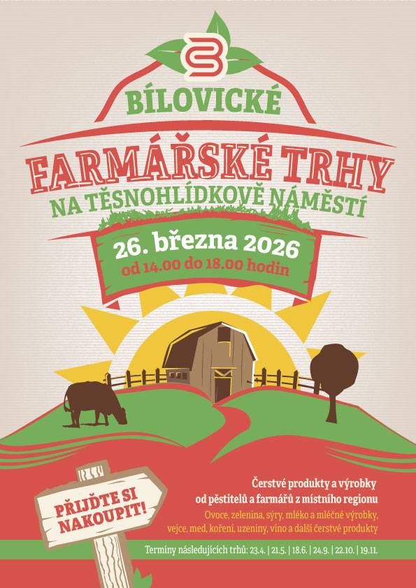 Těsnohlídkovo náměstí v Bílovicích nad Svitavou ve čtvrtek 26.3.2026 od 14:00 do 18:00 hodi