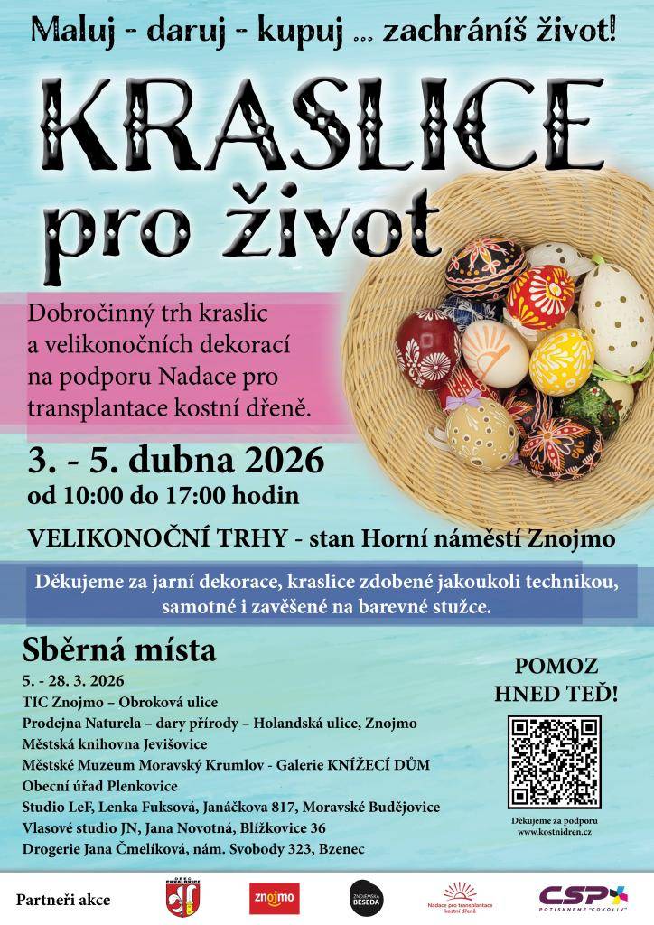 Do 28.3.2026  je možné odevzdat na obecním úřade kraslice a velikonoční dekorace -pro akci KRASLICE PRO ŽIVOT.