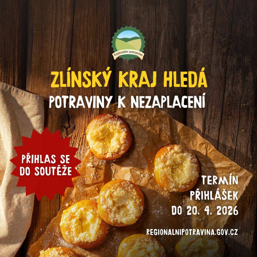 Startuje 17. ročník soutěže Regionální potravina Zlínského kraje 2026! Ministerstvo zemědělství společně se SZIF – Státním zemědělským intervenčním fondem vyhlašuje nový ročník prestižní soutěže, která oceňuje ty nejlepší výrobky z našeho regionu.