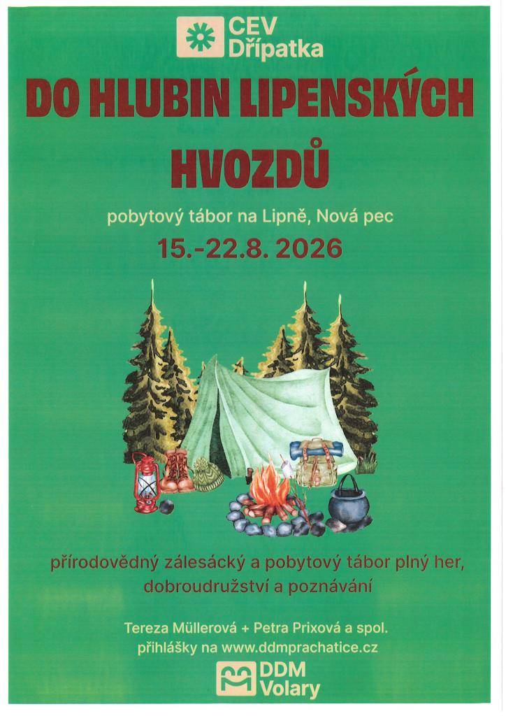 přírodovědný zálesácký a pobytový tábor plný her, dobrodružství a poznávání