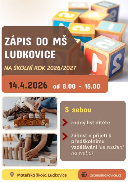 Zápis do MŠ Ludkovice 14.4.2026