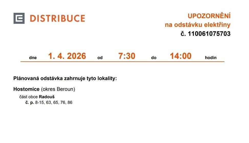 Informace v příloze.