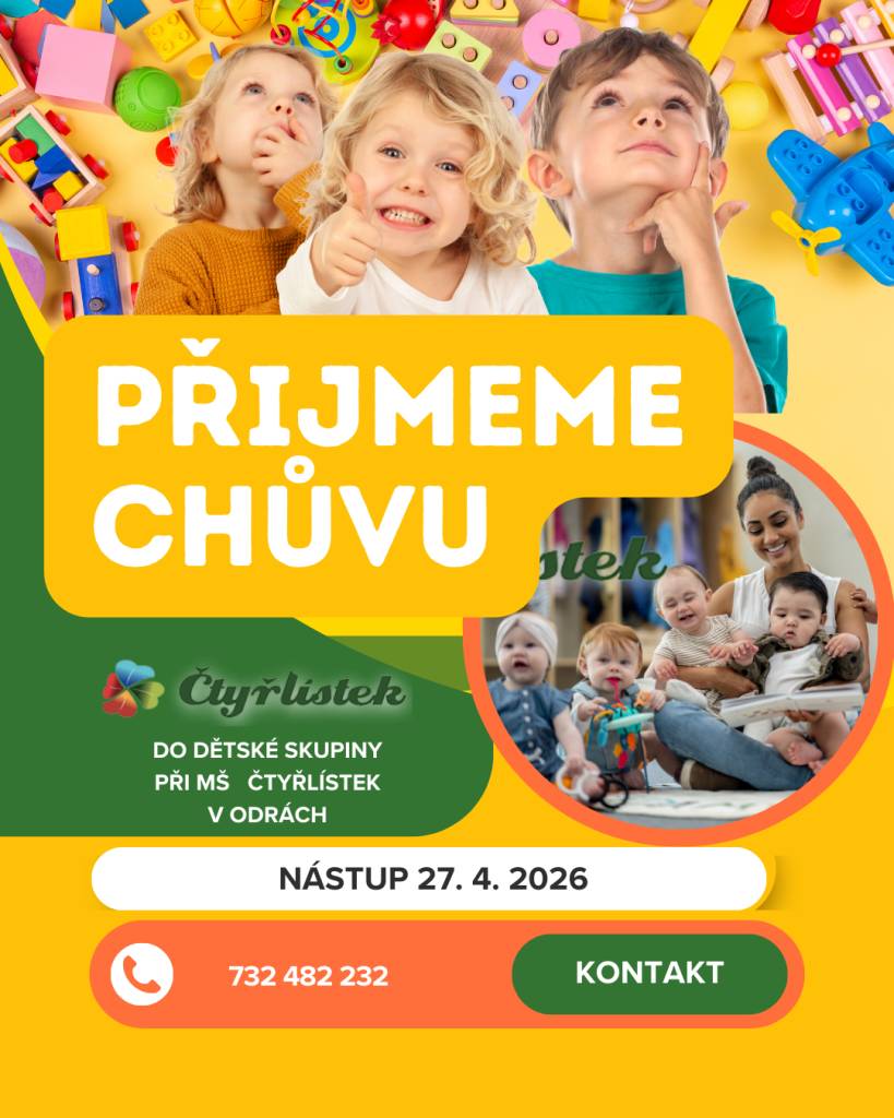 přijme chůvu  nástup 24.4.2026  kontakt: 732 482 232
