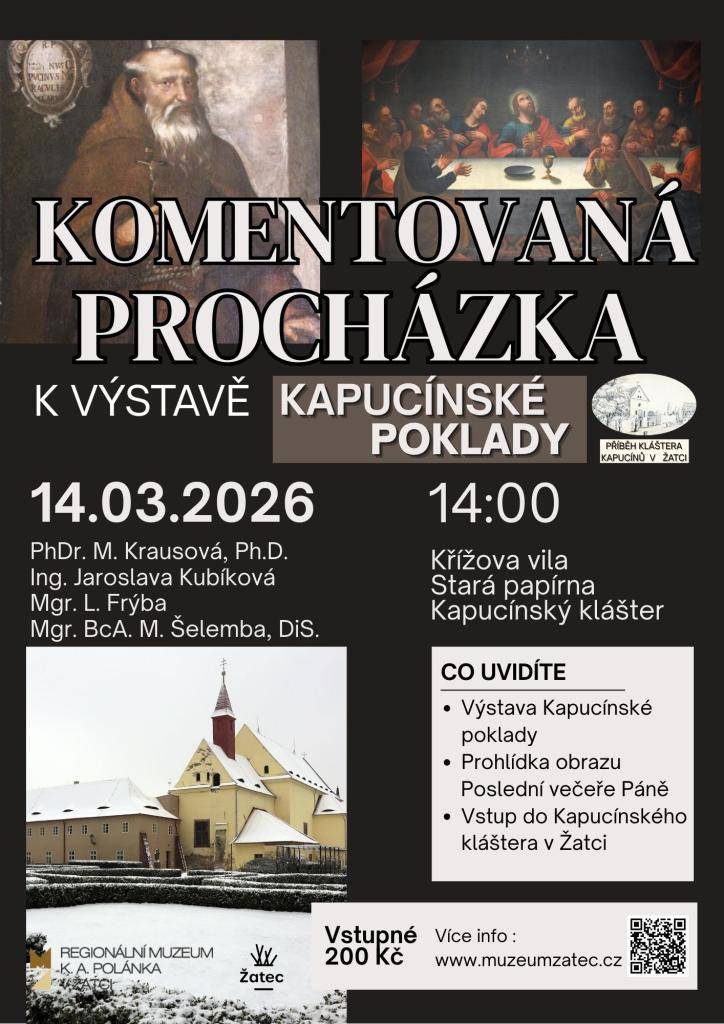 Komentovanou procházku k výstavě Kapucínské poklady pořádá v sobotu 14. března Regionální muzeum v Žatci.