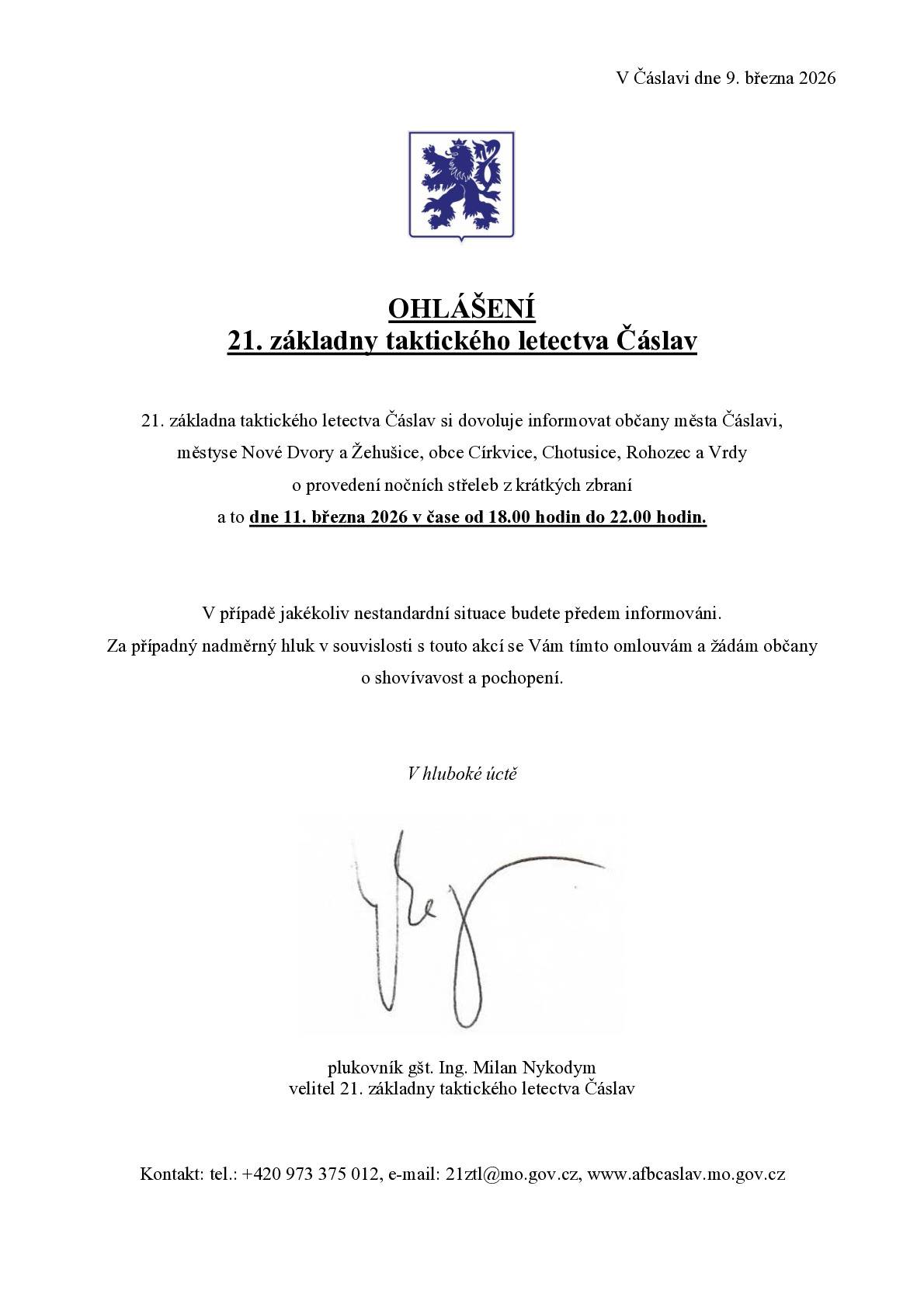 11. března 2026 v čase od 18:00 do 22:00 hod