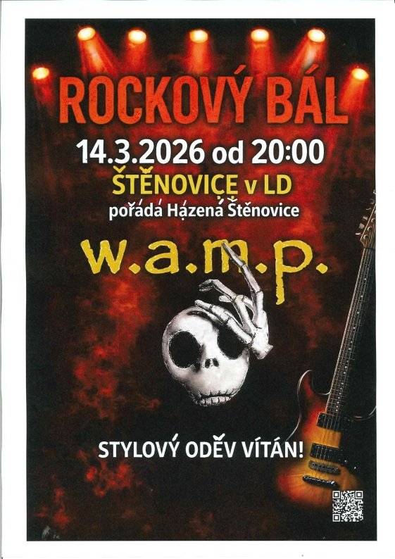 Celovečerní pařbou bude provázet skupina w.a.m.p. Stylový oděv vítán!