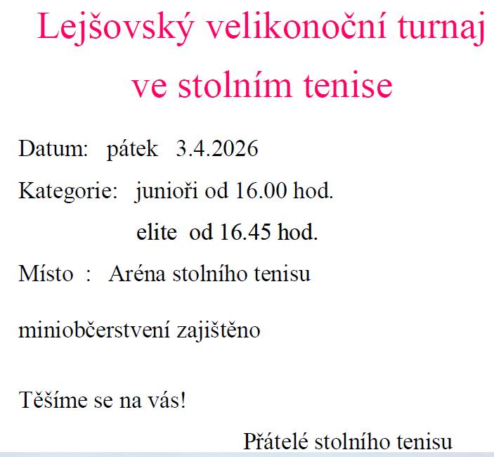 Srdečně zveme všechny sportovce