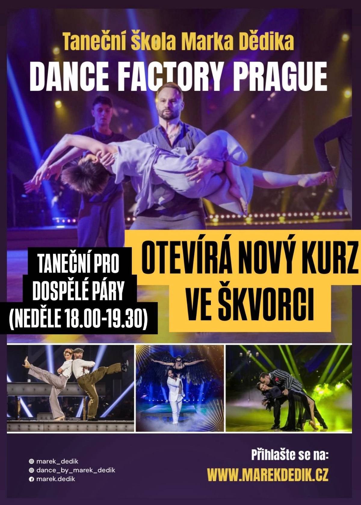 V půlce března startuje nový taneční kurz Marka Dědika ve Škvorci. Ještě jsou volná místa! Více informací v přiloženém letáčku.