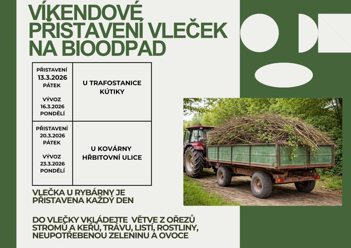 Do vlečky vkládejte větve z ořezů stromů a keřů, trávu, listí, rostliny, neupotřebenou zeleninu a ovoce.