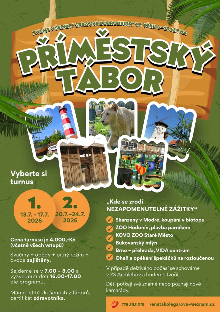 Příměstský tábor, info viz plakát