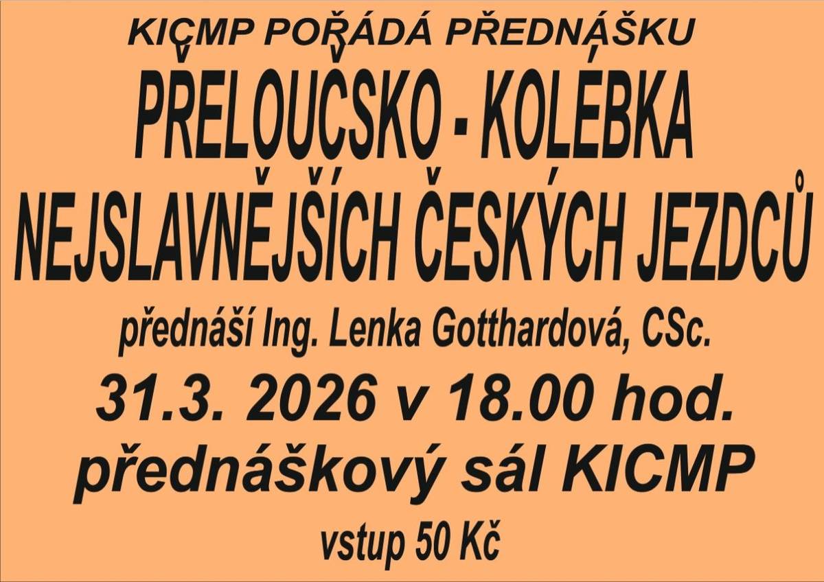 31.03.2026 18:00  Přednáškový sál KICMP  vstupné 50,- Kč