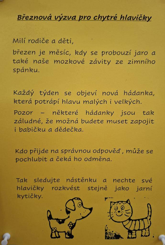 V březnové výzvě na děti čekají hádanky. Čistou mysl při luštění!