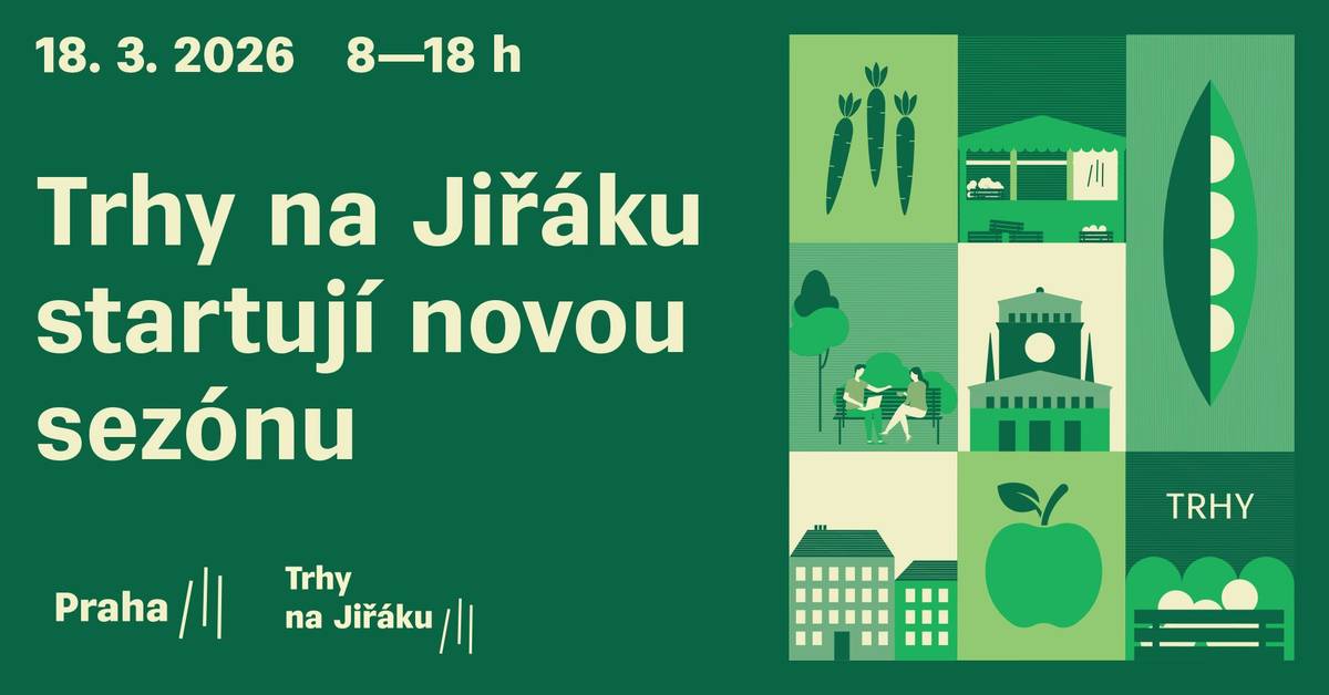 Milé sousedé,   Trhy na Jiřáku ve středu 18. března startují již šestnáctou sezónu🥕. Přijďte a buďte u toho s námi!   Od 13 do 16 hodin je připravený doprovodný program: 🌿 workshop o pěstování a výrobě seed bomb 🕵️♀️ jarní pátračka pro děti 🍞 velký pecen chleba, který rozkrojíme a symbolicky tím trhy zahájíme (a pak si na něm společně pochutnáme 😋)   A máme i bonus pro ty, kdo budou mít na sobě něco zeleného🩳 – naši maskoti vás obdarují malou pozorností (takže nákup budete mít v čem odnést😉)   Trhy budou probíhat každý týden od středy do pátku 8–18 hodin, v sobotu 8–14 hodin.   Další informace můžete číst na webu praha3.cz. A přidejte se do FB události, ať vám nic neuteče.   Těšíme se na Vás! Vaše Praha 3