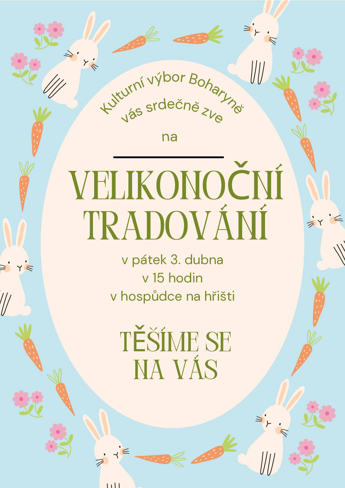 Velikonoční tradování proběhne v pátek 3. dubna od 15 hodin.