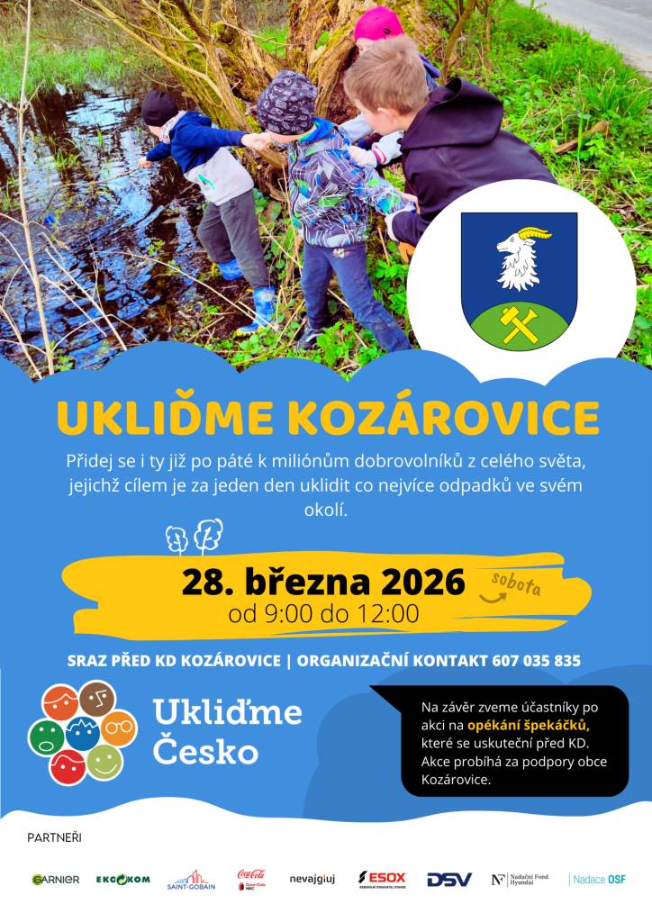 28.3.2026  9:00-12:00  sraz u KD Kozárovice  ORGANIZAČNÍ KONTAKT 607 035 835
