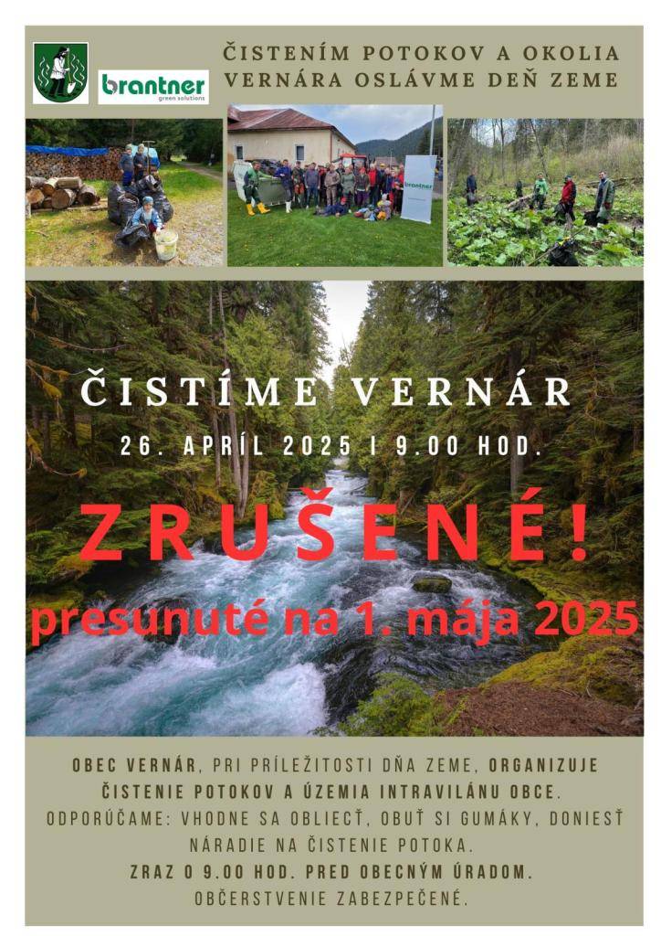 Čistíme Vernár - Zrušené!