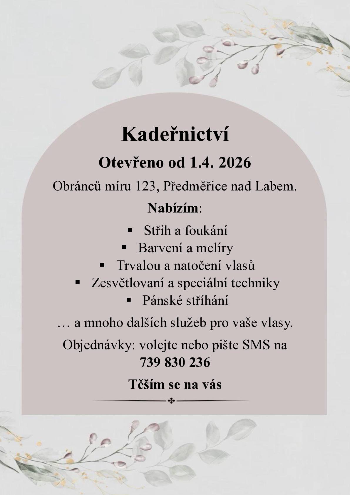 otevřeno od 1. 4. 2026