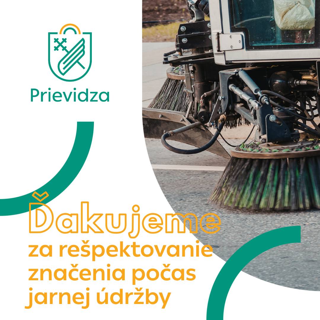 Technické služby mesta Prievidza s.r.o. v týchto dňoch realizujú jarné strojové čistenie miestnych komunikácií a chodníkov, ako aj opiľovanie stromov. Aby sme mohli tieto práce vykonať efektívne a bezpečne, žiadame všetkých obyvateľov a návštevníkov mesta o rešpektovanie dočasného dopravného značenia. ☝️ Prečo je to dôležité? Dodržiavaním značenia umožníte našim pracovníkom dôkladne vyčistiť cesty a chodníky od nečistôt, prachu a zimného posypu. Zároveň zabezpečíte bezpečný priebeh opiľovania stromov. ✅ Ako spoznáte, že práce sú ukončené? Po dokončení prác naši zamestnanci zmenia smer dopravného značenia („otočia značky“) – to znamená, že úsek je opäť plne prístupný. 🕐 Čo ak sa práce oneskoria? Ak nám technické alebo poveternostné podmienky neumožnia vykonať údržbu v plánovanom termíne, prosíme vás o trpezlivosť a pochopenie. 💚 Ďakujeme za vašu spoluprácu! Spoločne udržíme naše mesto čisté a bezpečné.