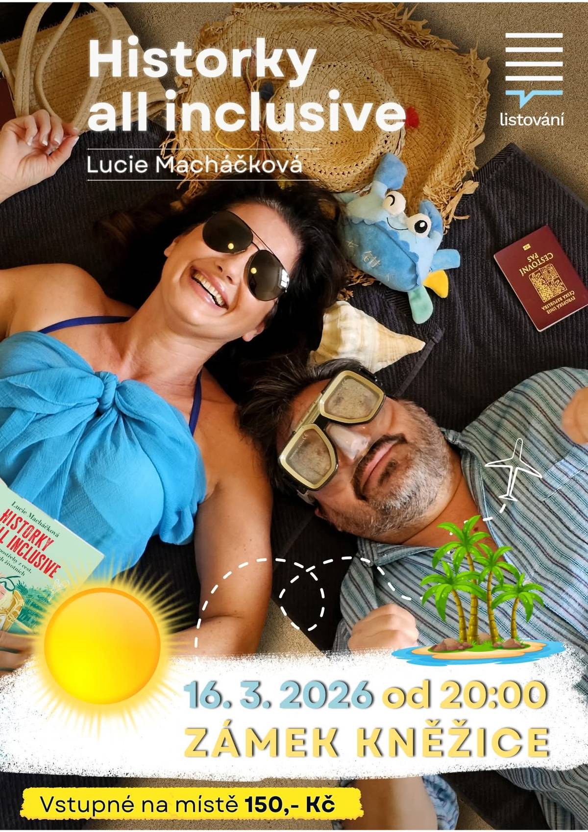 Obec Kněžice srdečně zve na divadelní představení z projektu LiStOVáNí s názvem Historky all inklusive od Lucie Macháčkové, které se bude konat v pondělí 16.3. od 20 h. v obřadní síni obecního úřadu.  Vstupné je 150 Kč a platí se na místě.