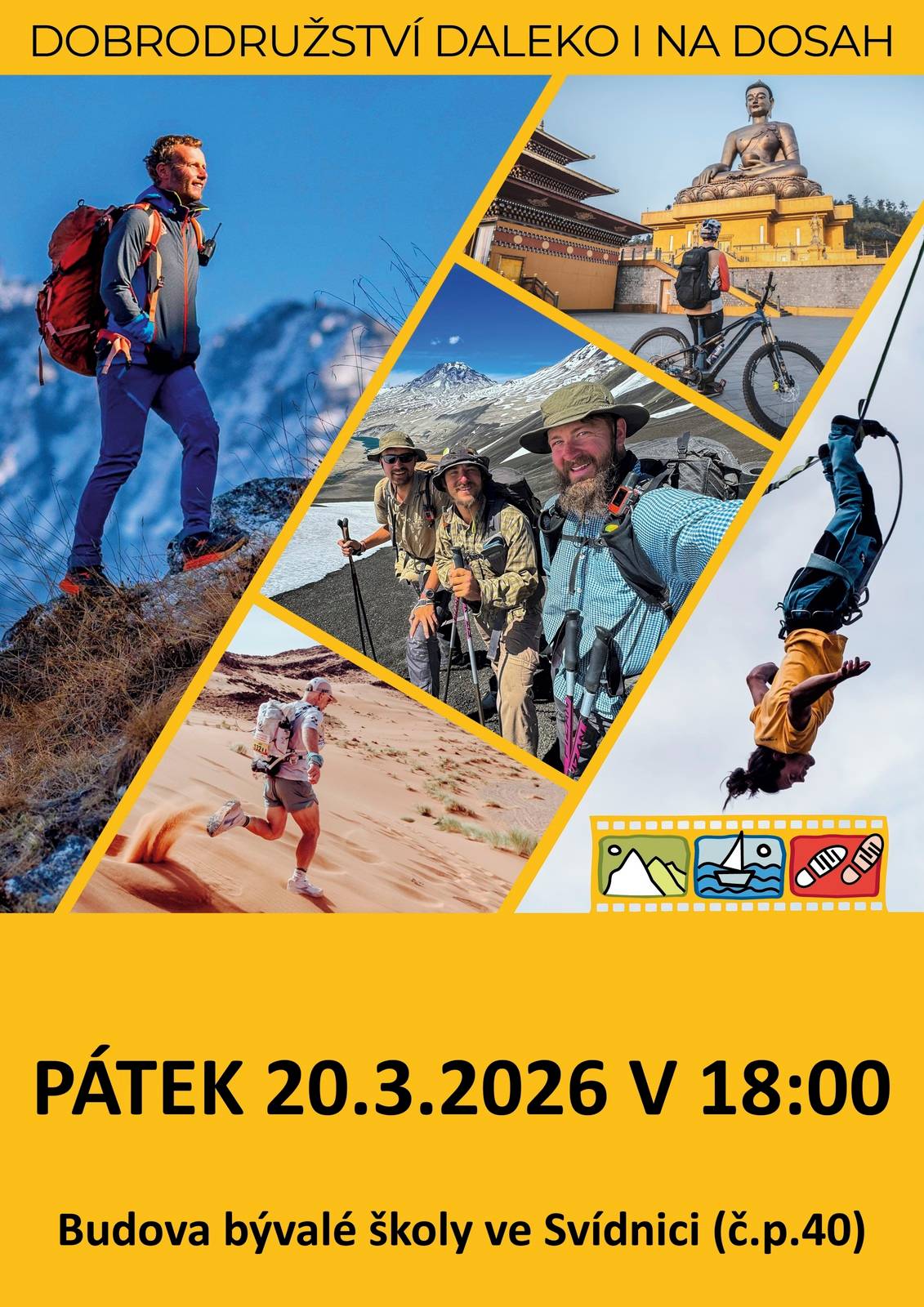 Pořadatelé Vás zvou na třetí ročník úspěšného festivalu Expediční kamera, přehlídku nejúspěšnějších letních cestovatelských a outdoorových filmů uplynulých sezón. Akce se koná v budově bývalé školy ve Svídnici v pátek 20.3.2026 od 18:00. Drobné občerstvení zajištěno. Jste srdečně zváni.