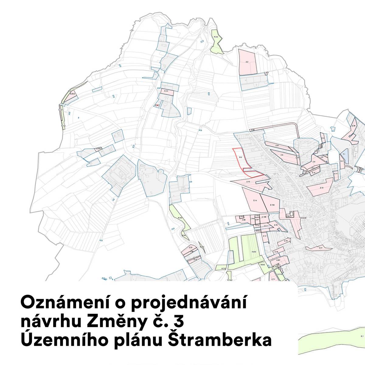 Veřejné projednání návrhu Změny č. 3 Územního plánu Štramberka proběhne v pondělí 13. 4. 2026 v 16 hodin v Kulturním domě. Dokumenty, které mají vazbu na návrh Změny č. 3 Územního plánu Štramberka naleznete na úřední desce, případně v kategorii rozvoj města