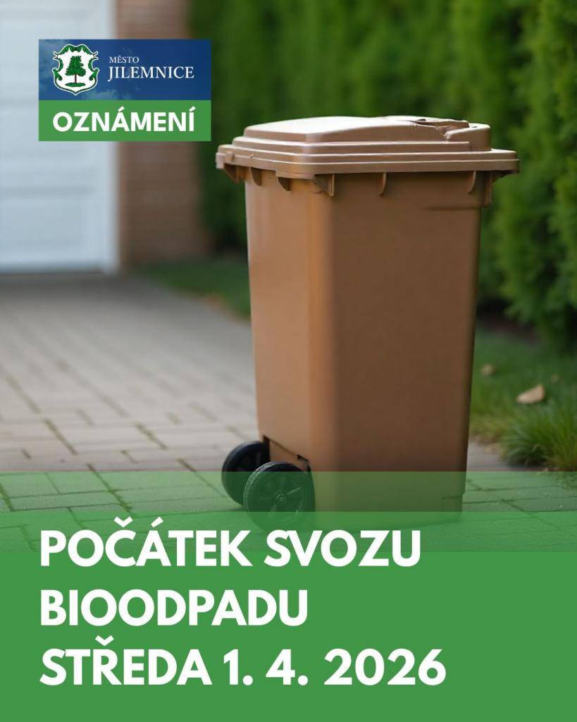 První svoz bioodpadu od domu proběhne ve středu 1. 4. 2026. Poté budou svozy probíhat pravidelně každou středu.