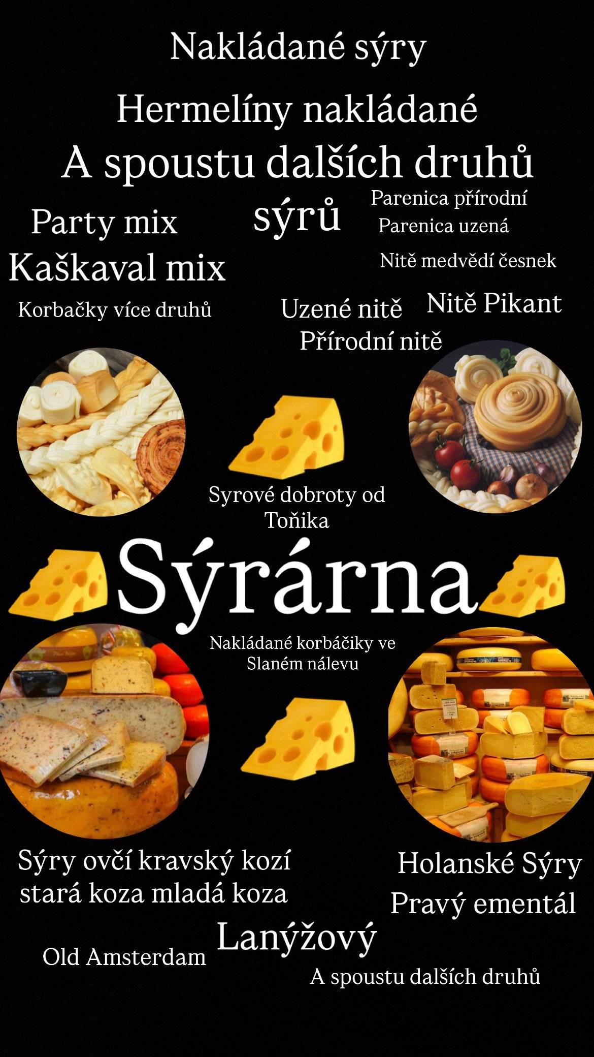 Vážení spoluobčané, dnes 12.3. bude na okraji Sojovic (u zmrzlinového stánku) umístěna pojízdná prodejna (maďarské čabajky, slovenské čabajky, holandské sýry a slovenské sýry).   Prodej začíná od 11hod do 17hod.   Těšíme se na Vaši návštěvu