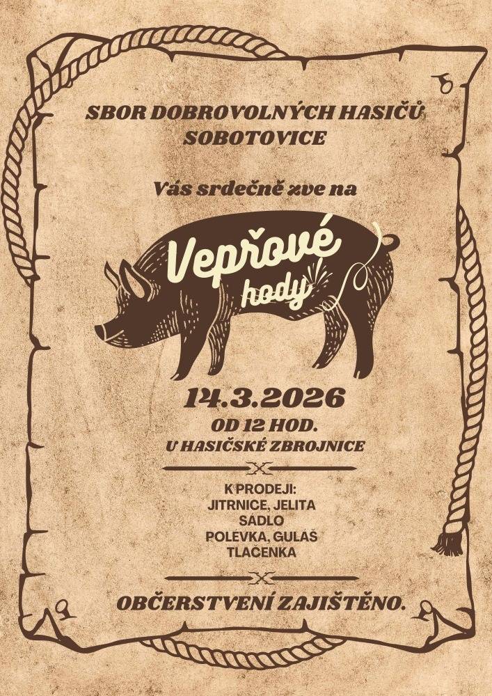 Vepřové hody v Sobotovicích 14. 3. 2026