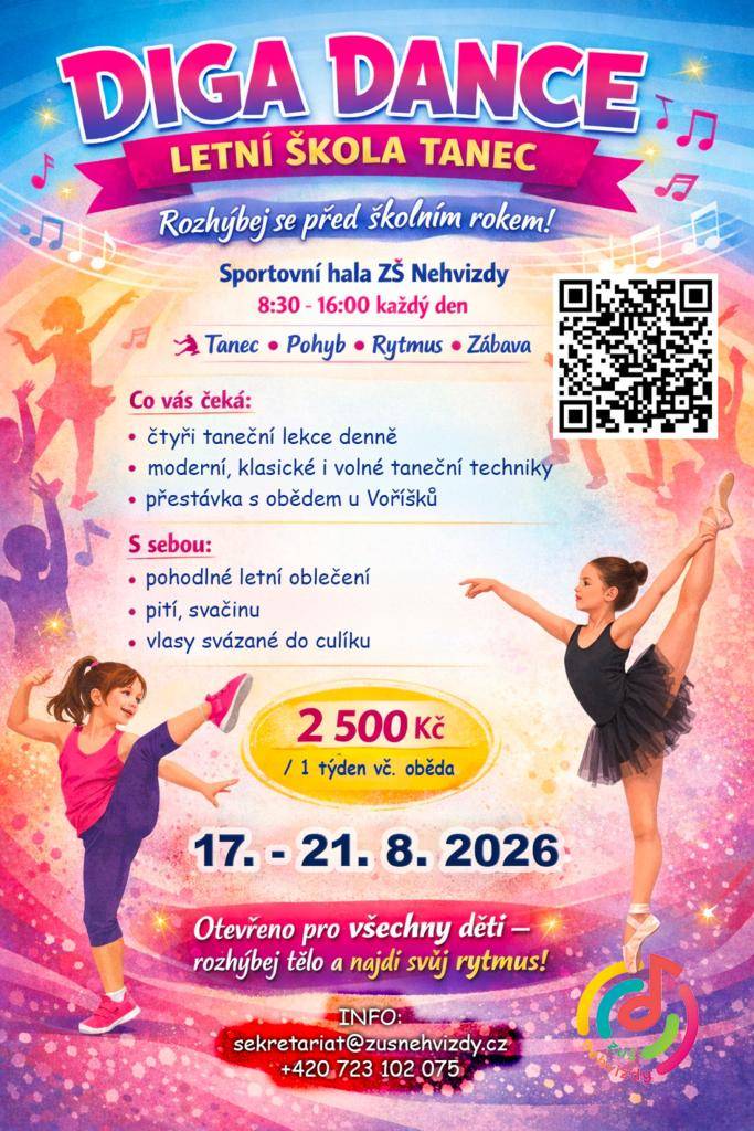 Letní taneční škola v Nehvizdech 17. 8. - 21. 8. 2026