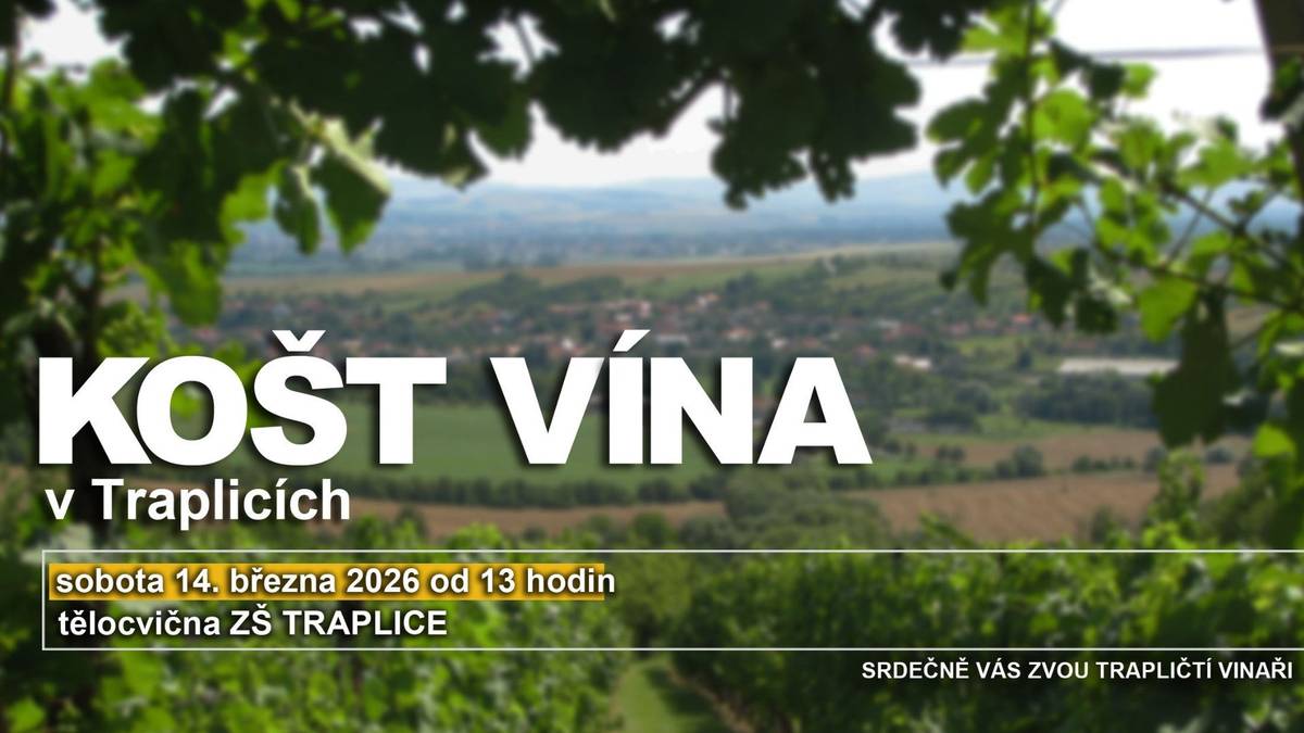 Trapličtí vinaři zvou na Košt vína, který se koná v sobotu 14. března od 13 hodin v tělocvičně ZŠ Traplice.