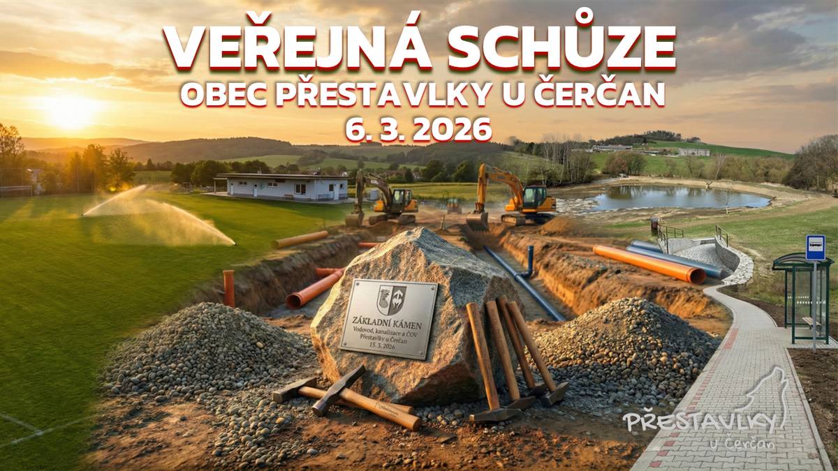 V pátek 6. března 2026 proběhla veřejná schůze obce Přestavlky u Čerčan. Ne každý měl možnost dorazit osobně,  někdo nestihl a nebo neviděl všechny obrázky, tabulky, atd. Proto s vámi sdílíme snímky z prezentace, abyste nepřišli o žádné důležité informace.