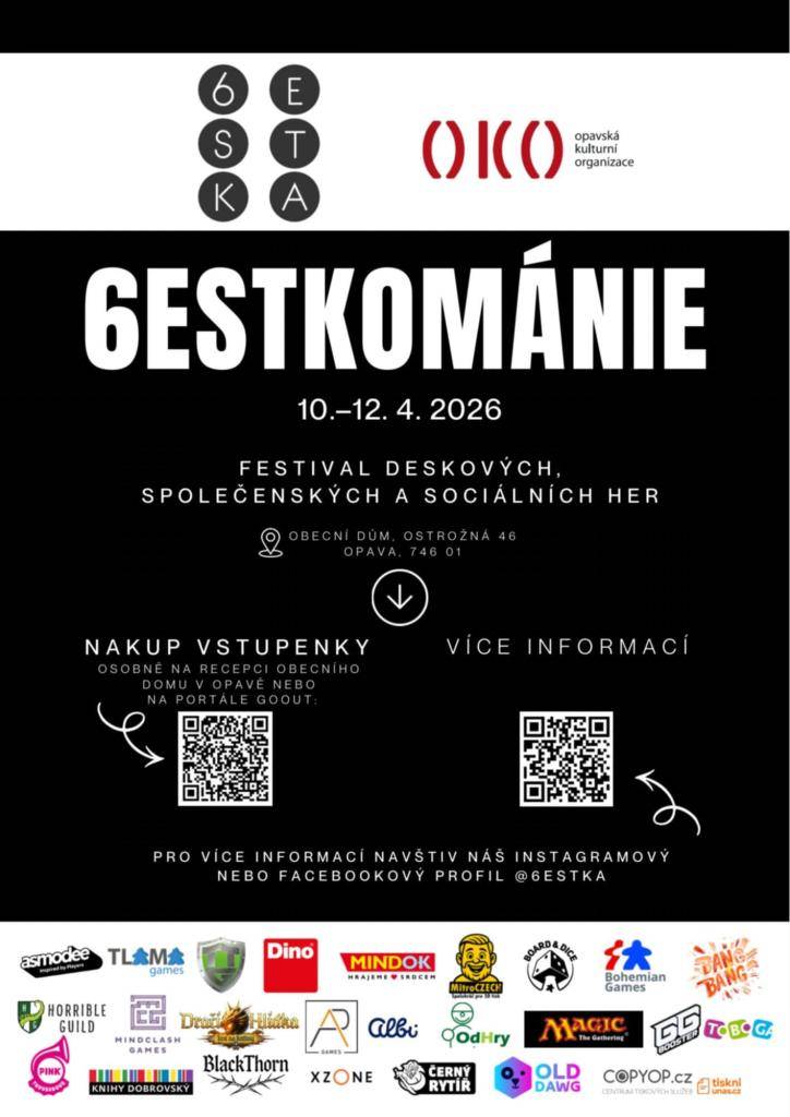6ESTKOMÁNIE – víkend deskových her v opavském Obecním domě