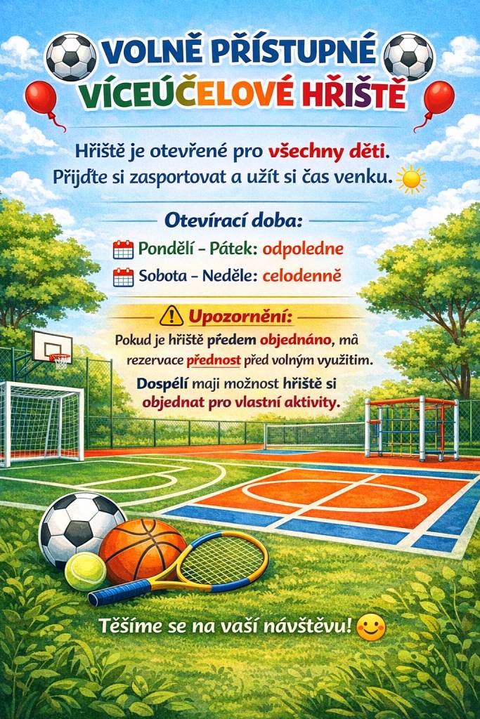 Volně přístupné víceúčelové hřiště pro děti