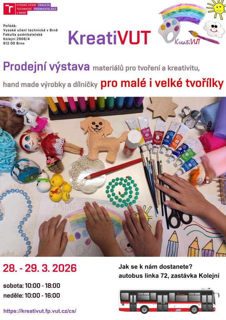 Prodejní výstavu materiálů pořádá Vysoké učení technické v Brně - fakulta podnikatelská ve dnech 28. - 29. března.