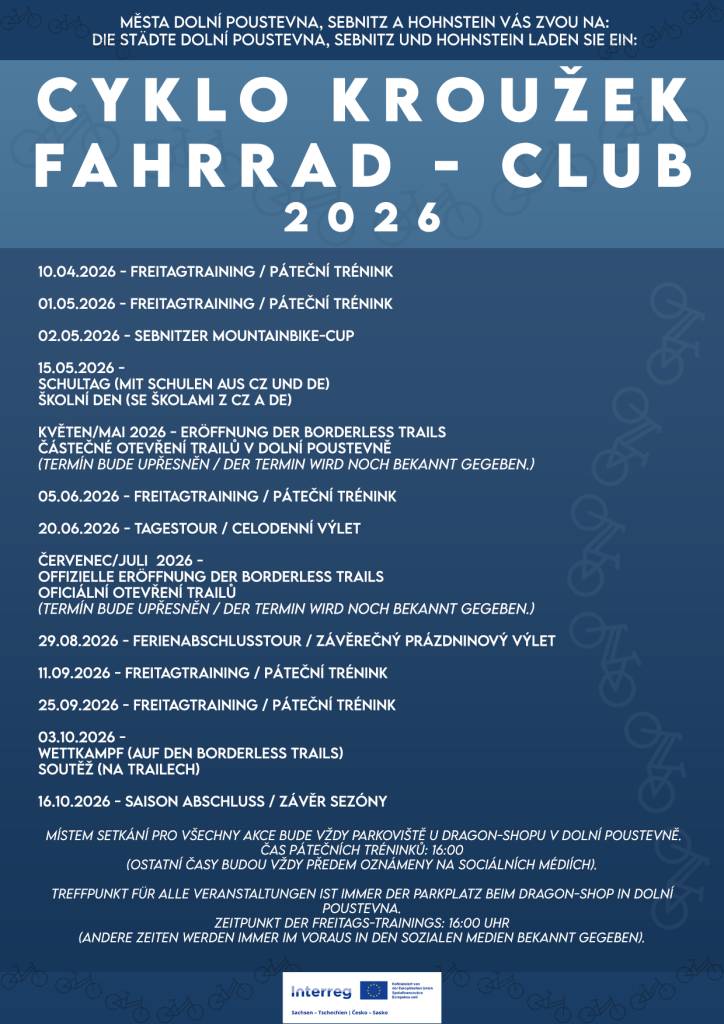 Dne 10. dubna 2026 bude pokračovat společný česko-německý cyklokroužek, na který jste srdečně zváni.