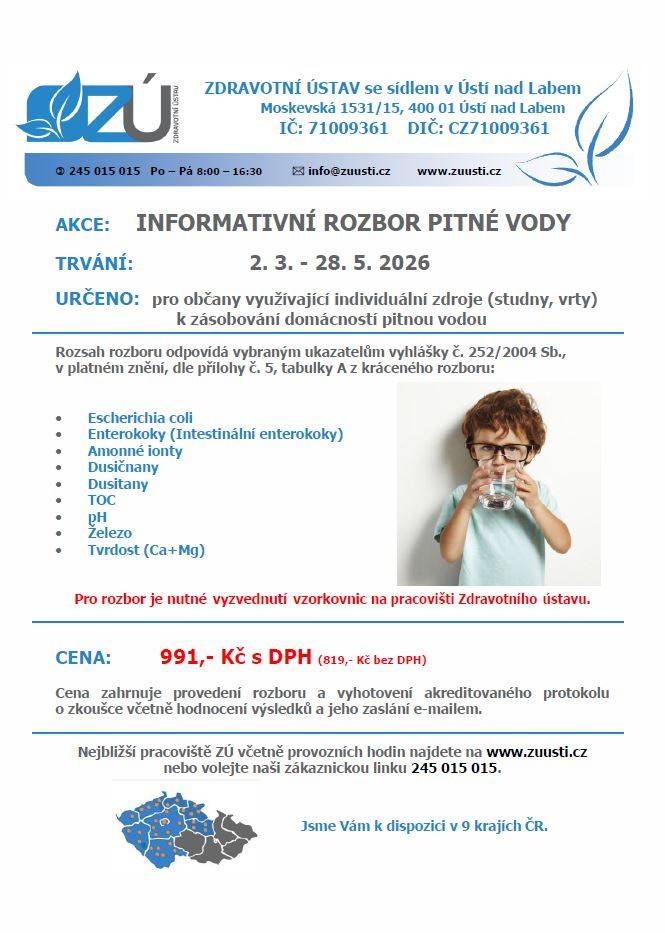 Informativní rozbor pitné vody