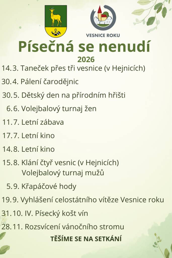 Písečná se nenudí 2026