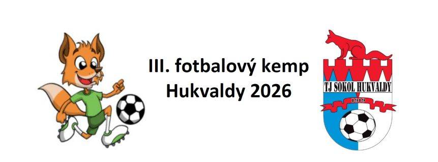 Chcete, aby Vaše dítě i letos zažilo parádní fotbalový týden a zdokonalilo se ve sportovních aktivitách? Přihlaste jej na III. fotbalový kemp Hukvaldy 2026, který bude veden trenéry přípravek fotbalového oddílu TJ Sokol Hukvaldy a trenéry mládeže FAČR. V průběhu kempu budou využívány sportovní a volnočasové areály v obci Hukvaldy.
