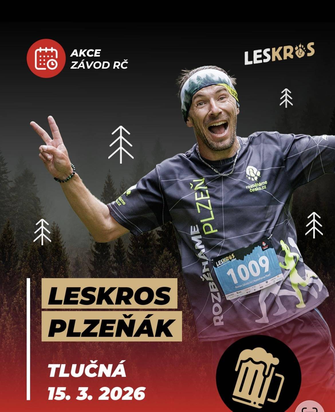 V neděli 15. března 2026 proběhne v Tlučné v okolí fotbalového hřiště už poosmé závod Leskros, tentokrát nazvaný Plzeňák, který pořádá organizace Rozběháme Česko. Kompletní informace včetně harmonogramu běhů a registrace, která je možná do 12. 3. online nebo v den závodu na místě, najdete na: https://www.leskros.cz/akce/leskros-plzenak/ Na co se můžete těšit? Dětské běhy – pro ty nejmenší (do 6 let) se startovným zdarma, běžecké závody na 4, 10 a 21 km, canicross (běh se psem), charitativní procházka na 4km na podporu Tachovského útulku U Šmudliny ve 12:15, leskrosí Jednadváca – speciální 21km trasa bez značení vedoucí na zříceninu hradu Buben. Nemusíte ji běžet – klidně ji pojměte jako dobrodružný rodinný výlet se sbíráním 6 checkpointů. Přijďte fandit nebo si sami zazávodit!