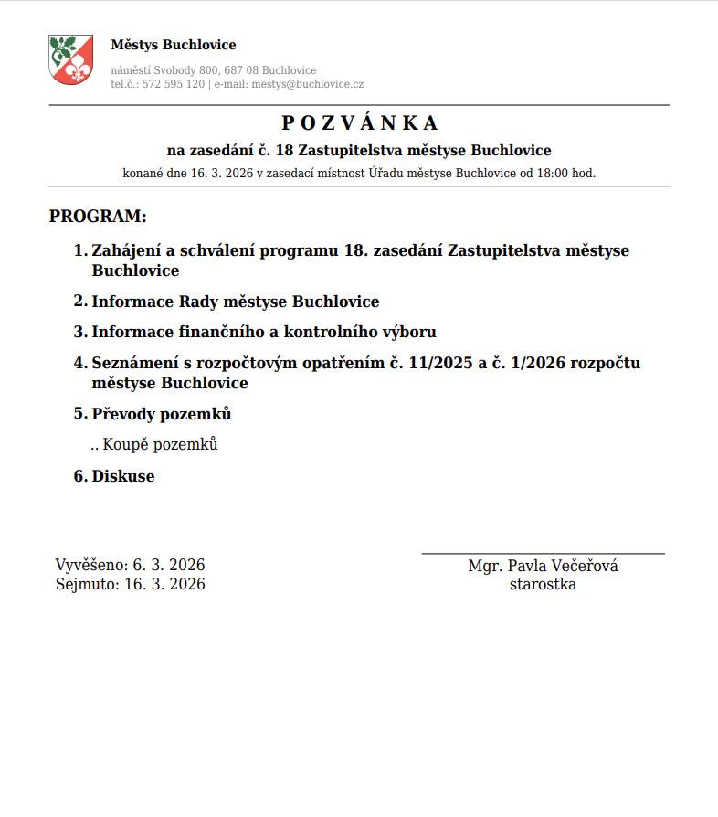 - v pondělí 16.3.2026