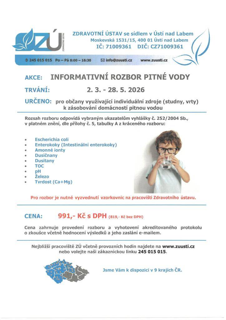 pro občany využívající individuální zdroje (studny,vrty) k zásobování domácností pitnou vodou