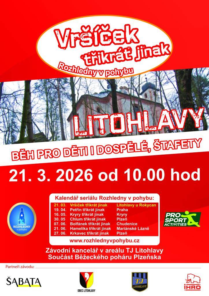 Běžecký závod se uskuteční dne 21.3.2026 od 10 hodin.