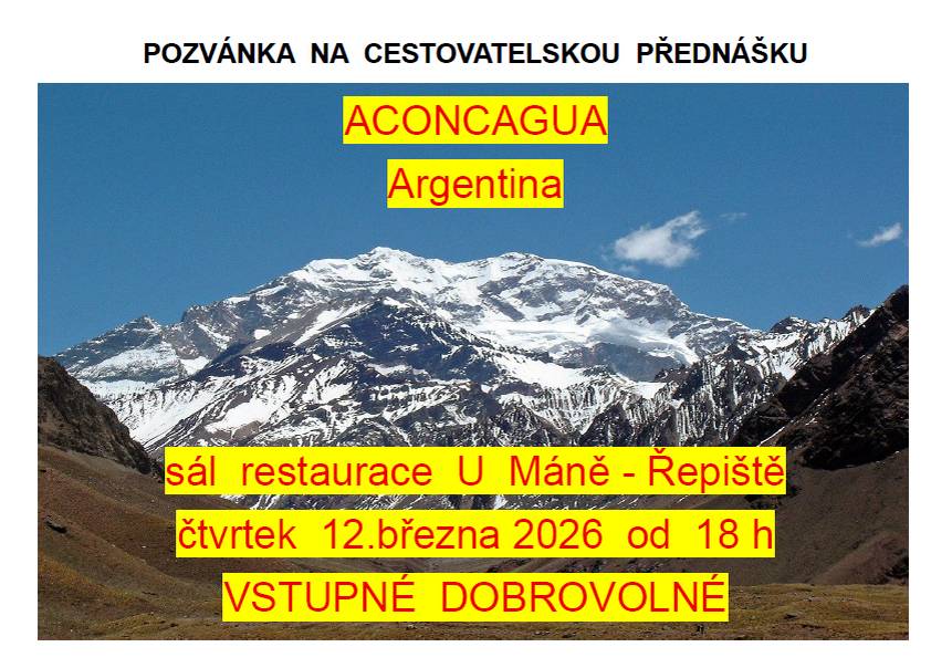 ACONCAGUA Argentina - sál restaurace U Máně - Řepiště